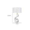 Koz Accent Table Lamp, Linen Shade, White Curved Sculpture 32 Inch