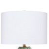 Aggy Accent Table Lamp, White Linen Shade, Green Glass Base 23 Inch