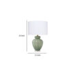 Aggy Accent Table Lamp, White Linen Shade, Green Glass Base 23 Inch