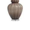 Aggy Accent Table Lamp, 23 Inch, Linen Scallop Shade, Taupe Glass Base