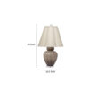 Aggy Accent Table Lamp, 23 Inch, Linen Scallop Shade, Taupe Glass Base