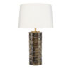 Wrix Accent Table Lamp, White Linen Shade, Ceramic Brown Base 29 Inch
