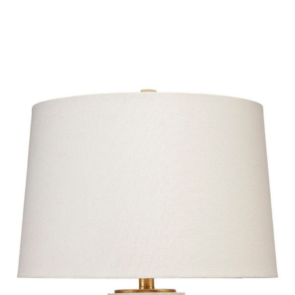 Disy Accent Table Lamp, Linen, Turned Sculptural Polyresin 30 Inch