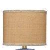Absy Accent Table Lamp, Brown Oval Raffia Shade, Abstract Blue 23 Inch
