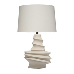 Liny Accent Table Lamp, Linen Shade, Modern Dynamic Ivory Base 29 Inch