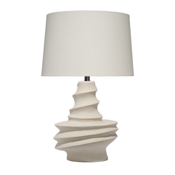Liny Accent Table Lamp, Linen Shade, Modern Dynamic Ivory Base 29 Inch