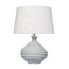 Ozy Accent Table Lamp, Linen Shade, Light Blue Turned Ceramic 23 Inch