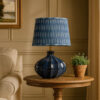 Resy Accent Table Lamp, Cotton Classic Royal Blue White Shade, 20 Inch
