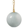 Tero Ceiling Pendant Light, Blue Blown Glass, Antique Brass, 12 Inch