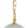 Tero Ceiling Pendant Light, Blue Blown Glass, Antique Brass, 12 Inch