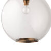 Leio Ceiling Pendant Light, Clear Blown Glass, Antique Brass, 20 Inch