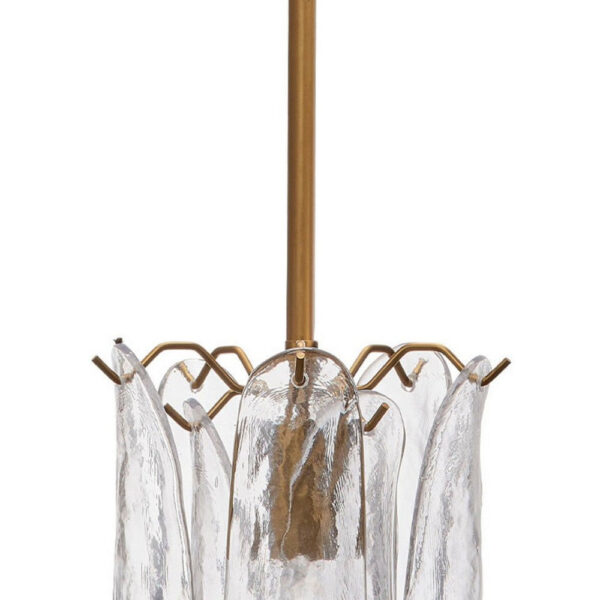 Kero Ceiling Lamp, Murano Style Clear Blown Glass Pendant, 12 Inch