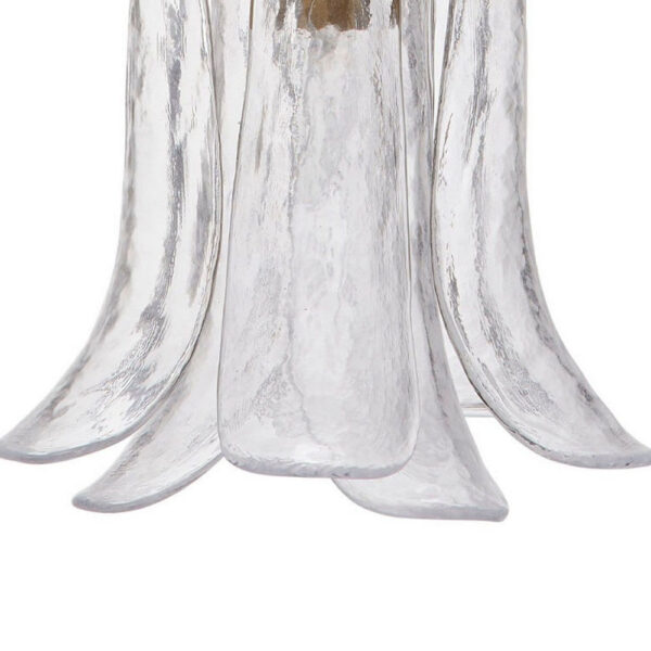 Kero Ceiling Lamp, Murano Style Clear Blown Glass Pendant, 12 Inch