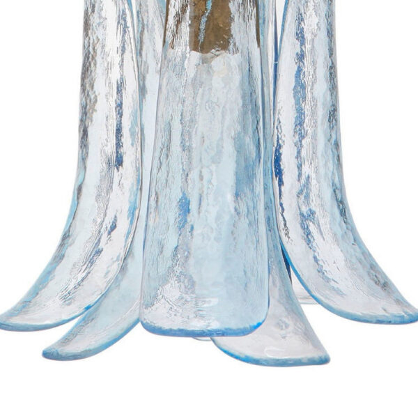 Kero Ceiling Lamp, Murano Style Sky Blue Blown Glass Pendant, 12 Inch