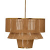 Dero Chandelier, 3 Tier Natural Brown Cotton Rope Woven, 25 Inch Metal