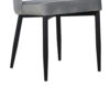 Koir Set of 2 Dining Chair, Gray Fabric, Cut Out Backrest, Black Legs