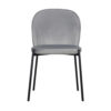 Dining Chair Set of 2, Classic Gray Fabric with Sleek Black Metal Legs