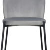 Dining Chair Set of 2, Classic Gray Fabric with Sleek Black Metal Legs