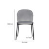 Dining Chair Set of 2, Classic Gray Fabric with Sleek Black Metal Legs