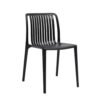 Womu Outdoor Side Chair Set of 4, Black Finish, Open Slatted Backrest