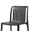 Womu Outdoor Side Chair Set of 4, Black Finish, Open Slatted Backrest