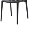 Womu Outdoor Side Chair Set of 4, Black Finish, Open Slatted Backrest