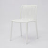 Womu Outdoor Side Chair Set of 4, White Finish, Open Slatted Backrest