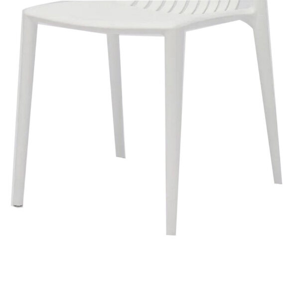 Womu Outdoor Side Chair Set of 4, White Finish, Open Slatted Backrest