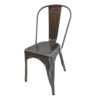Dining Accent Chair Set of 4, Bronze Metal Body, Industrial Style