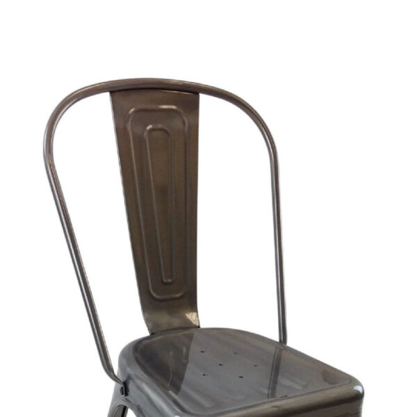 Dining Accent Chair Set of 4, Bronze Metal Body, Industrial Style