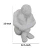Roy Abstract Contemplative Man Figurine, White Resin Art 15 Inch
