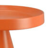Plant Stand Table, 19 Inch Round Top Cone Pedestal Base, Orange Metal