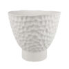 Decorative Bowl Shaped Planter, Hammered White Ceramic 12 Inch