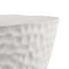Decorative Bowl Shaped Planter, Hammered White Ceramic 12 Inch