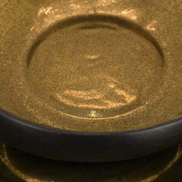 Rema Decorative Tabletop Bowls Set of 2, Modern Gold and Black Ceramic