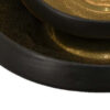 Rema Decorative Tabletop Bowls Set of 2, Modern Gold and Black Ceramic