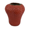 Kema Decorative Flower Vase, Strawberry Accent, 15 Inch Red Ceramic