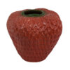 Kema Decorative Flower Vase, Strawberry Accent, 13 Inch Red Ceramic