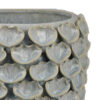 Decorative Textured Planter, Seashell Style 12 Inch Gray Ceramic Body