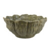 Bobo Decorative Bowl, Floral Design, 17 Inch Olive Green Ceramic