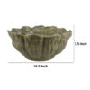 Bobo Decorative Bowl, Floral Design, 17 Inch Olive Green Ceramic