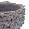 Decorative Planter, 13 Inch Ribbed Seashell Design, Purple Ceramic