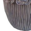 Decorative Planter, 13 Inch Ribbed Seashell Design, Purple Ceramic