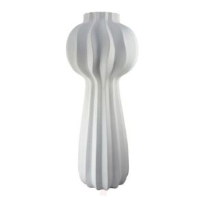 Samo Decorative Vase, Textured Body w Bulb Top, 37 Inch White Resin