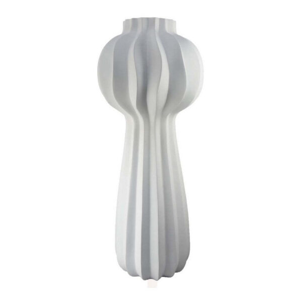 Samo Decorative Vase, Textured Body w Bulb Top, 37 Inch White Resin
