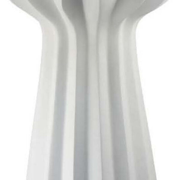 Samo Decorative Vase, Textured Body w Bulb Top, 37 Inch White Resin
