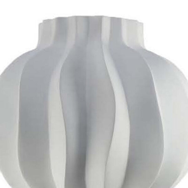 Samo Decorative Vase, Textured Body w Bulb Top, 37 Inch White Resin