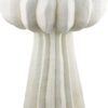 Samo Decorative Vase, Textured Body, Bulb Accent, 18 Inch White Resin