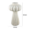 Samo Decorative Vase, Textured Body, Bulb Accent, 18 Inch White Resin