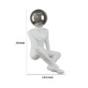 Accent Decor Statuette, 14 Inch White Resin Body, Sitting Astronaut